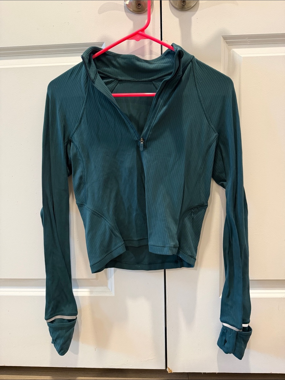 lululemon athletica Deep Teal Ribbed Lightweight Half-Zip Hoodie